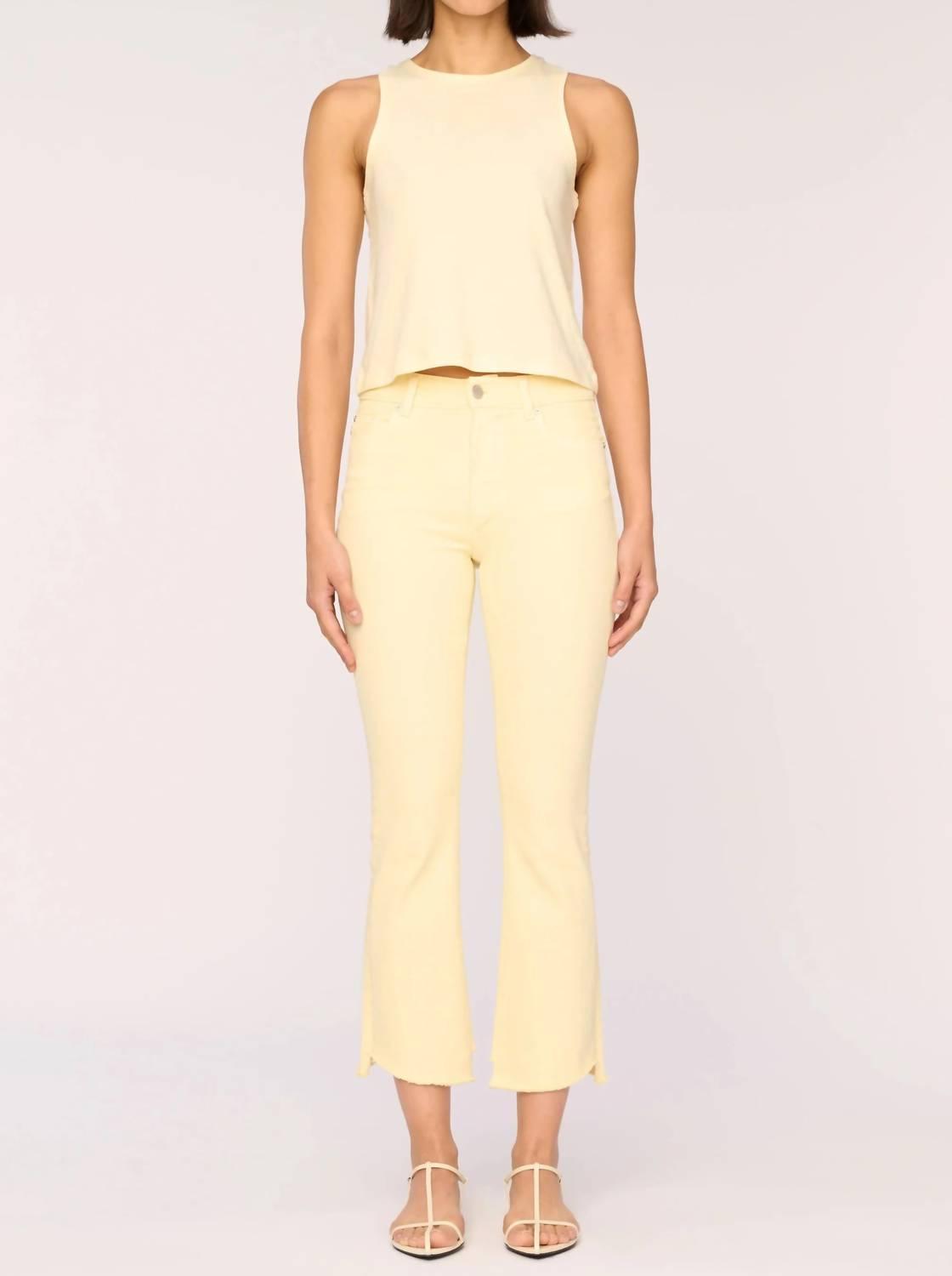 bridget boot high rise pants in pale yellow