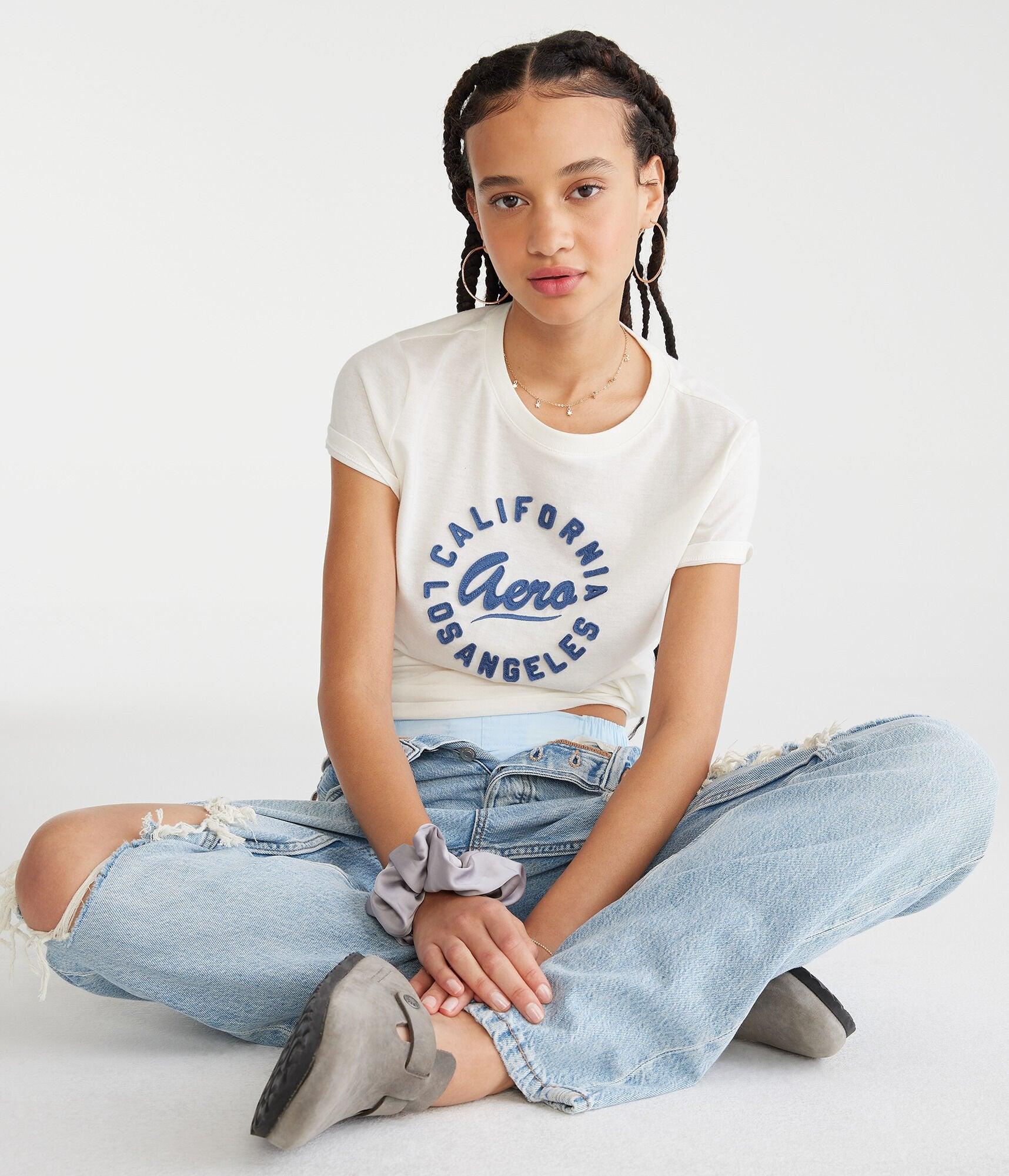 cali circle appliqué graphic tee