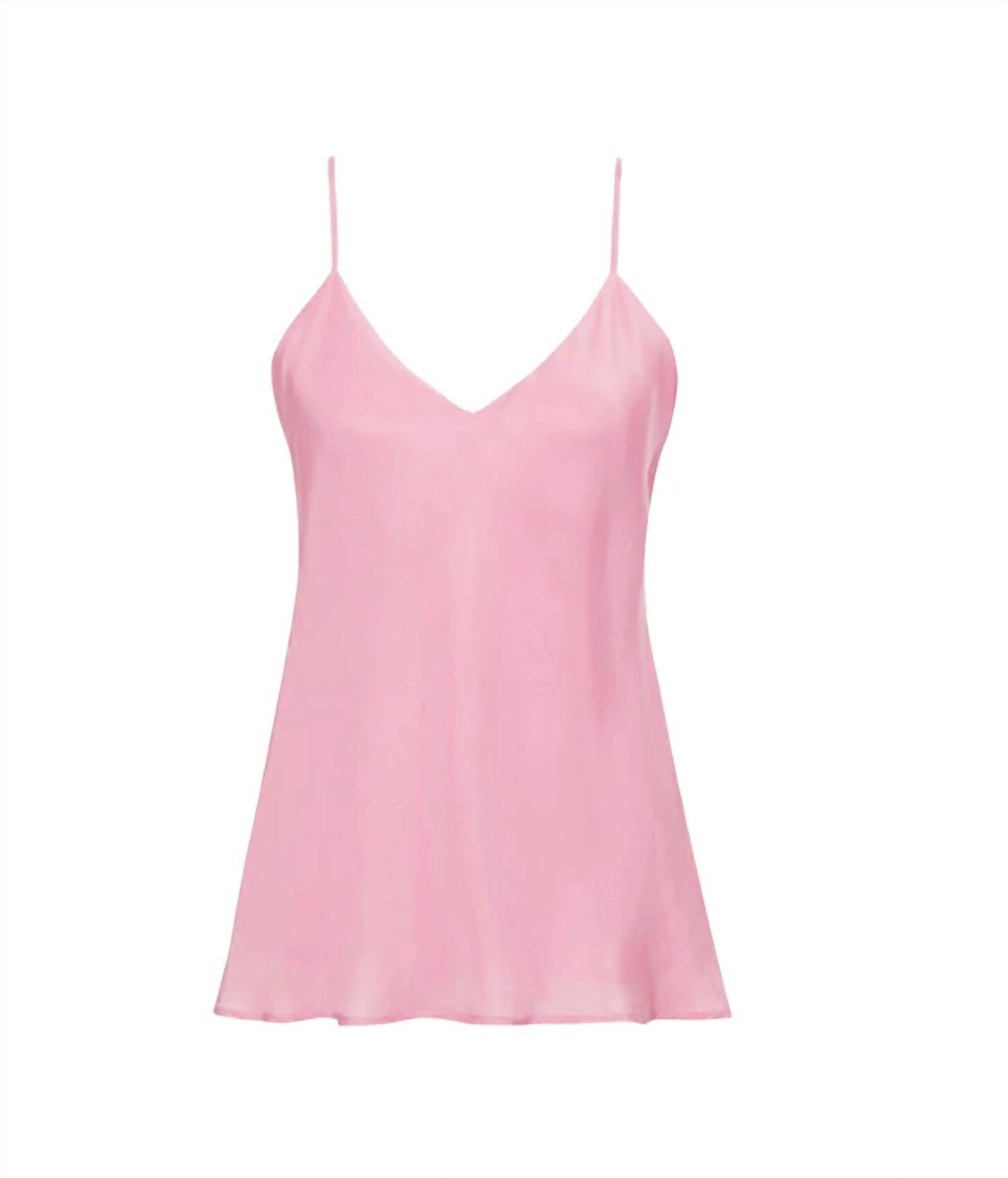 women's double silk solid camisole in soft pink