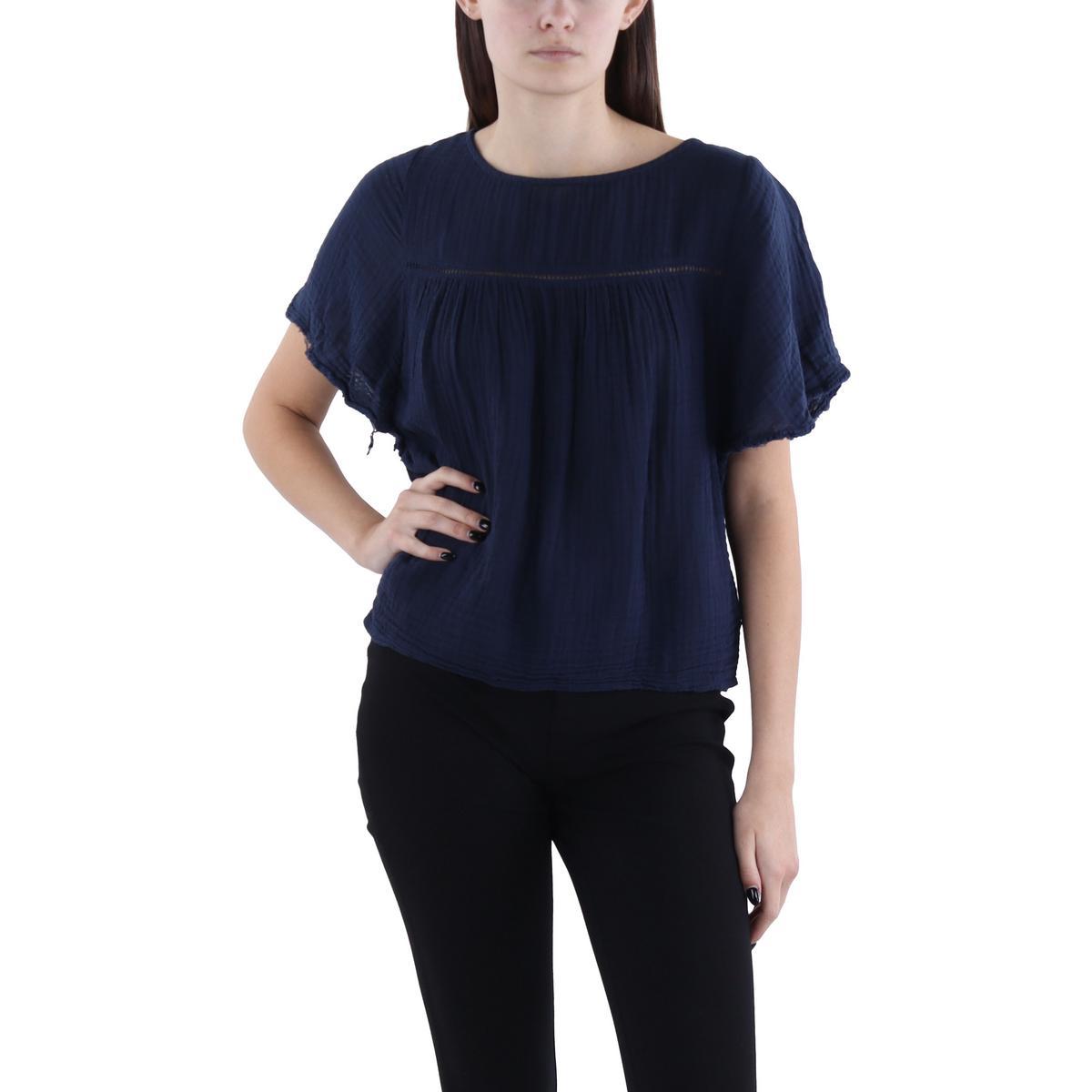 womens cotton ladder stitch blouse