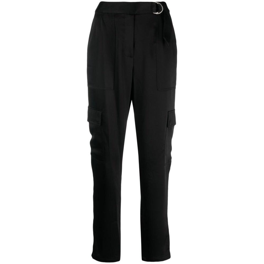 women carolina side patch pockets straight legs utility pant black