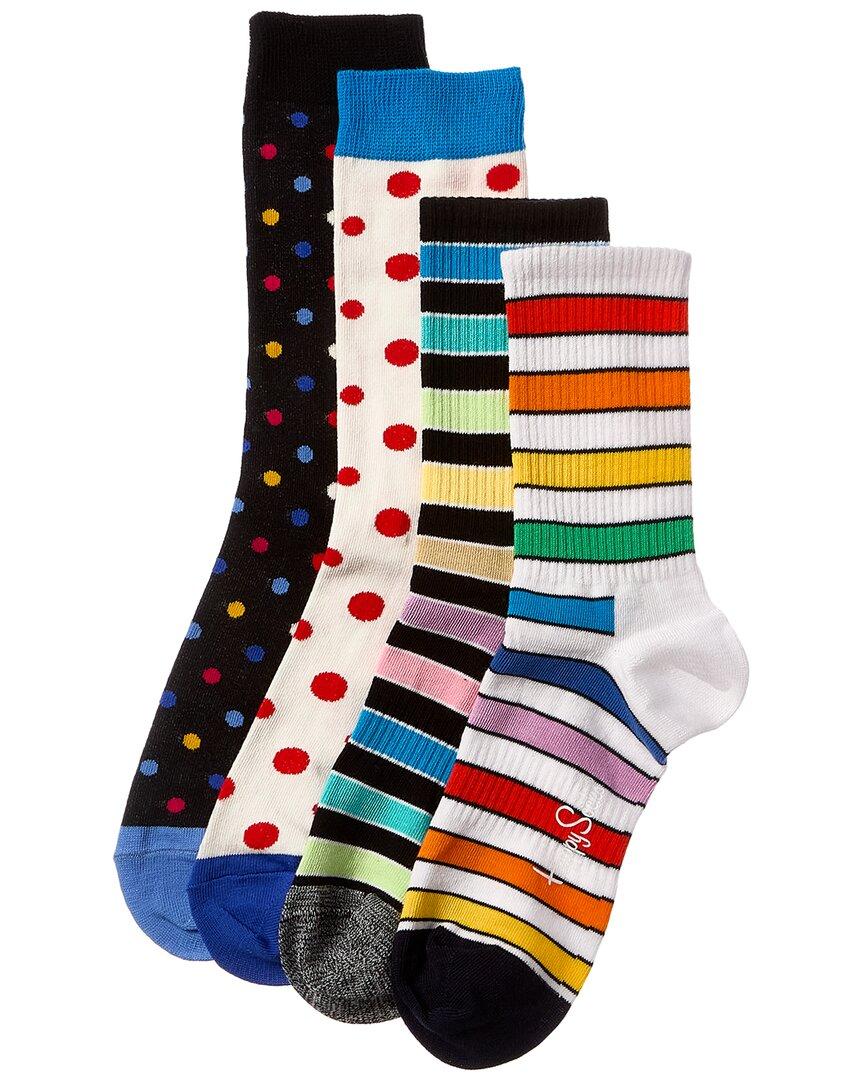 set of 4 stripes & dots sock