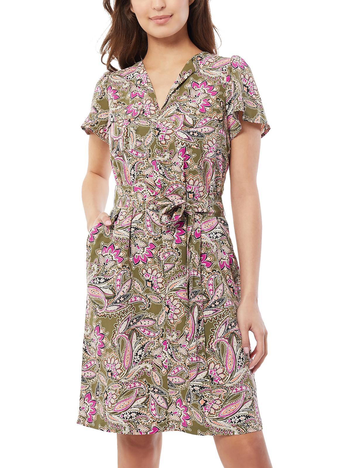 womens printed short shirtdress