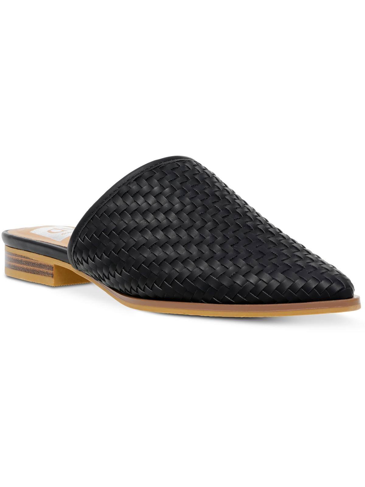 isobel womens faux leather woven mules