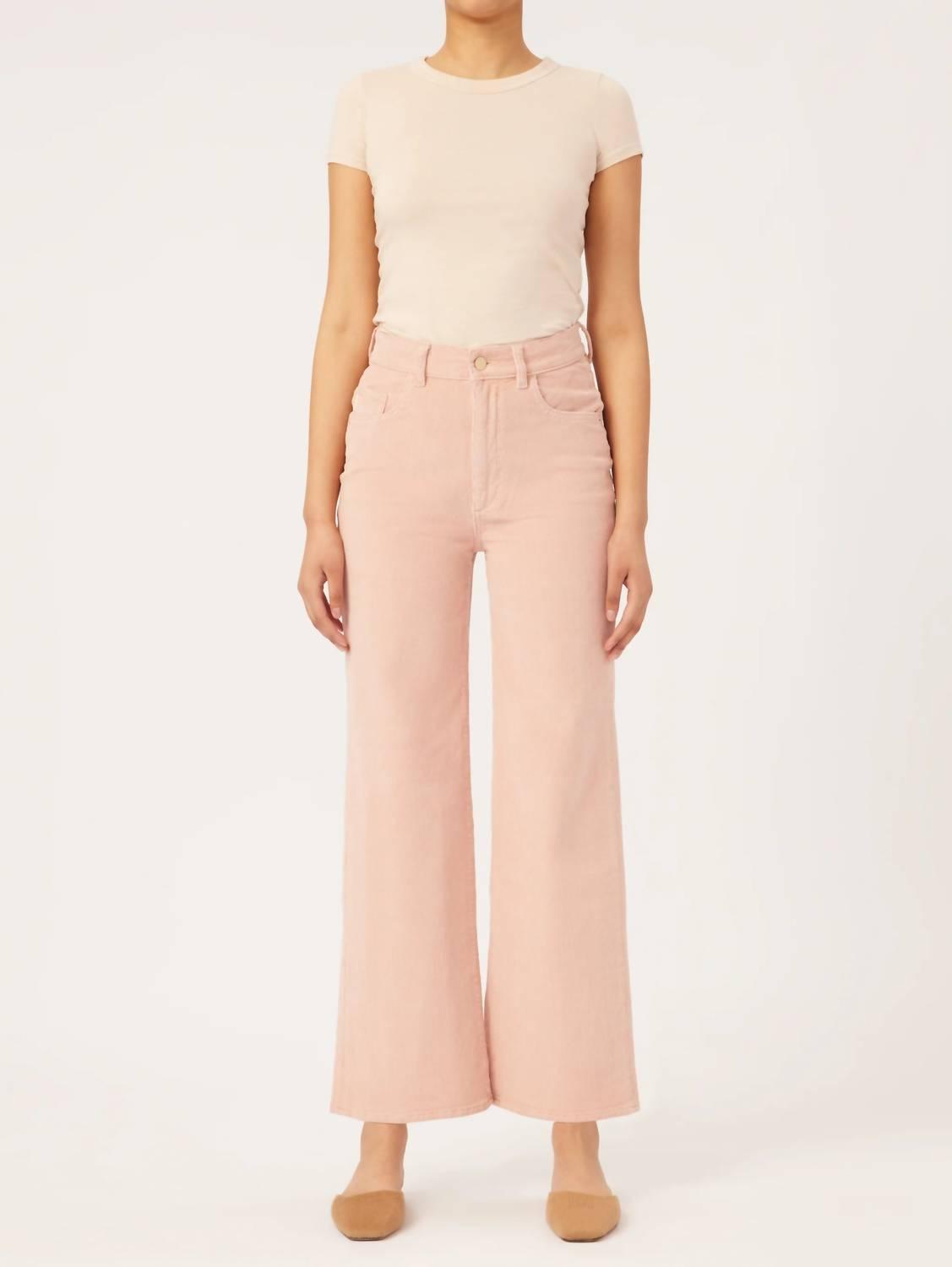 hepburn wide leg high rise pant in rose vale