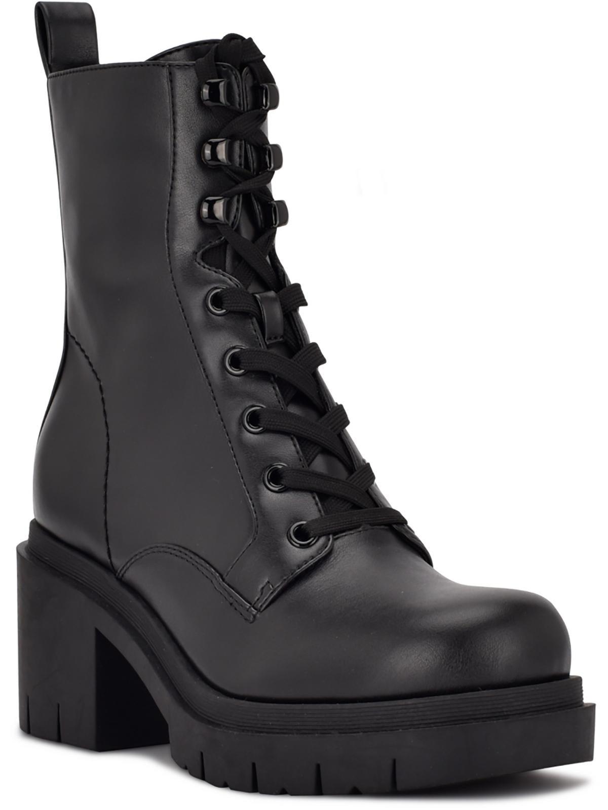 juna womens zipper mid-calf combat & lace-up boots