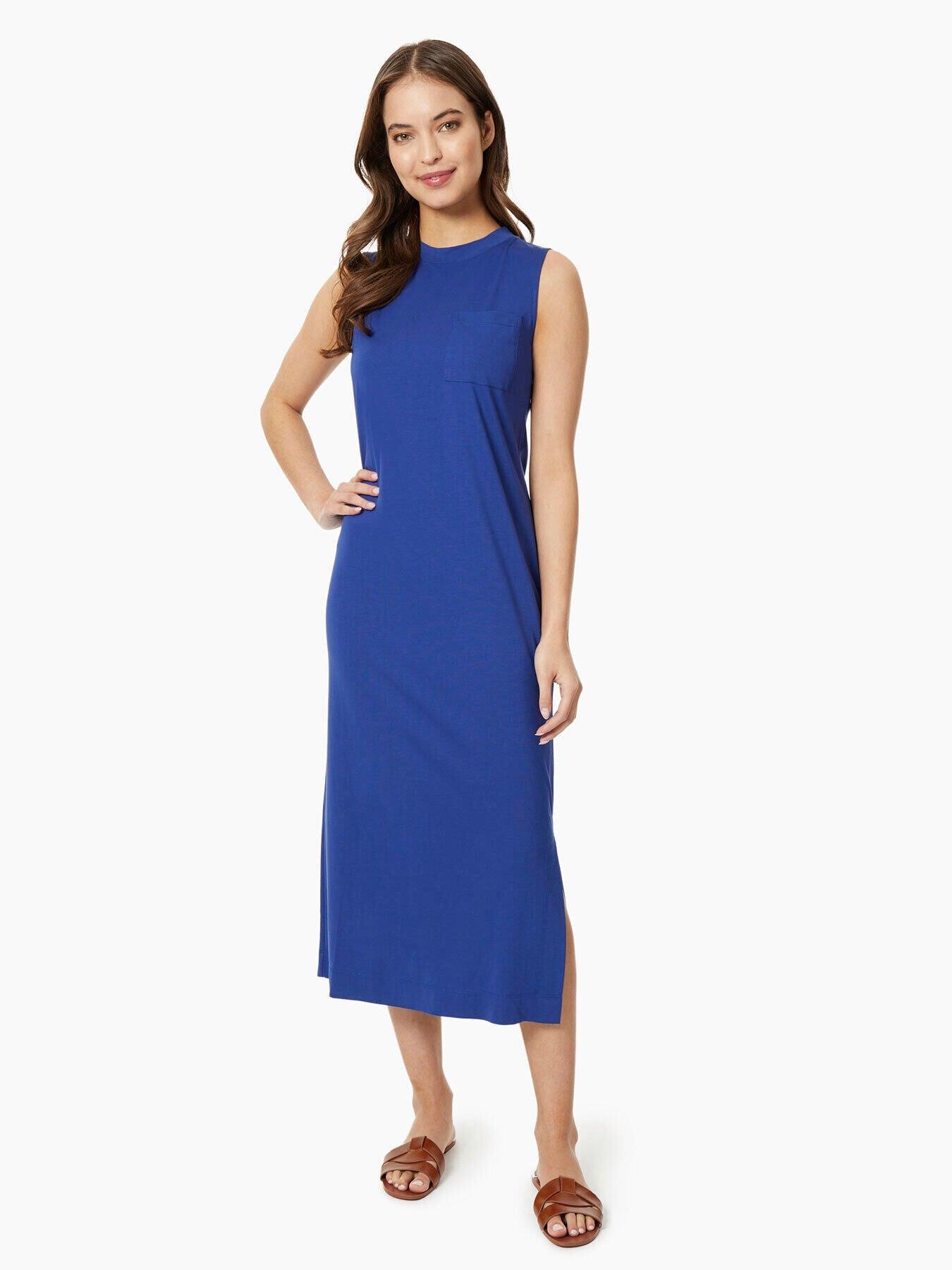 sleeveless knit midi dress