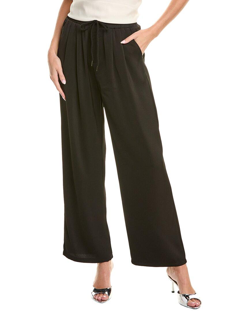 drawstring elastic waist wide leg pant