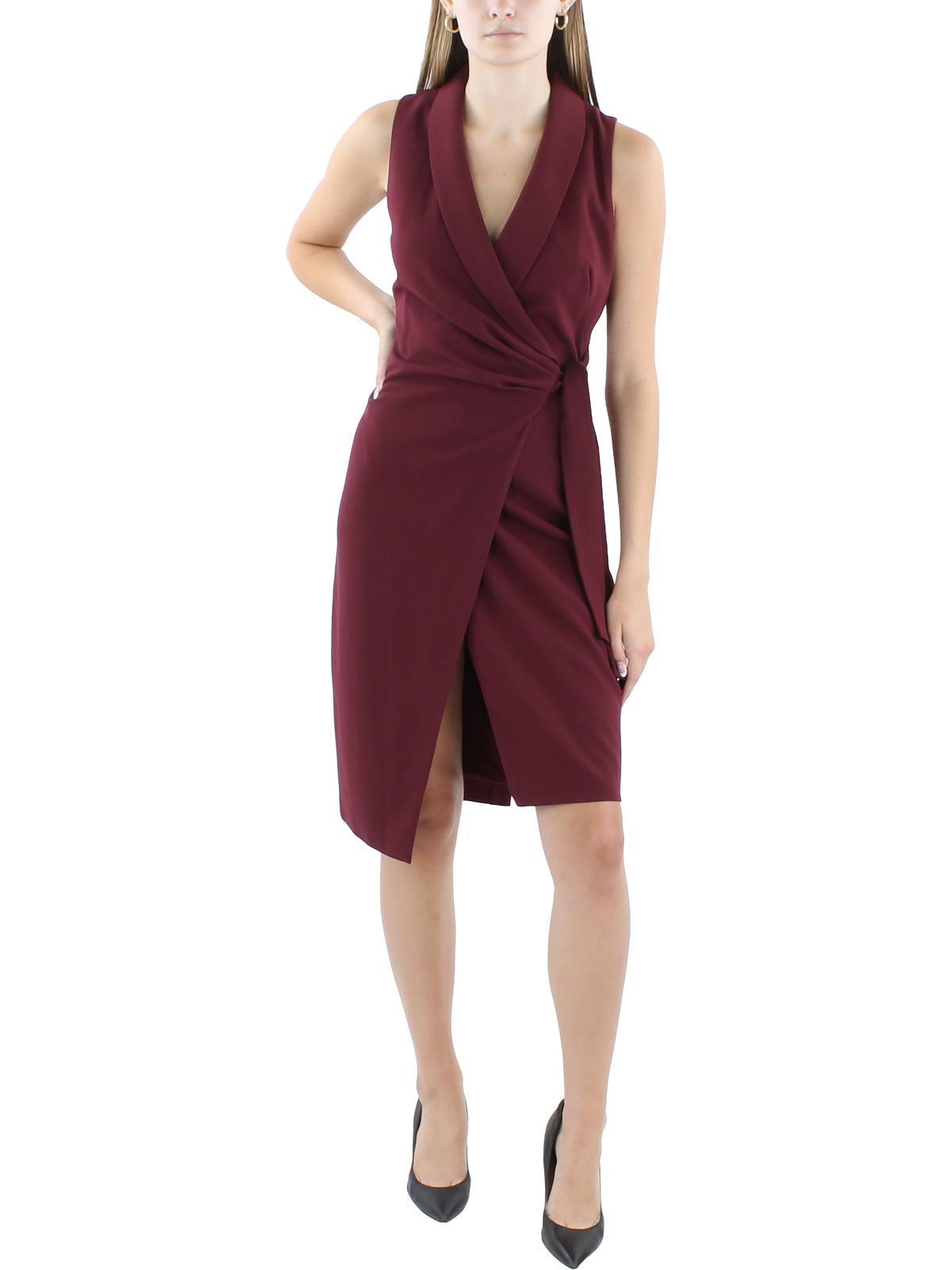 womens knee-length side tie sheath dress