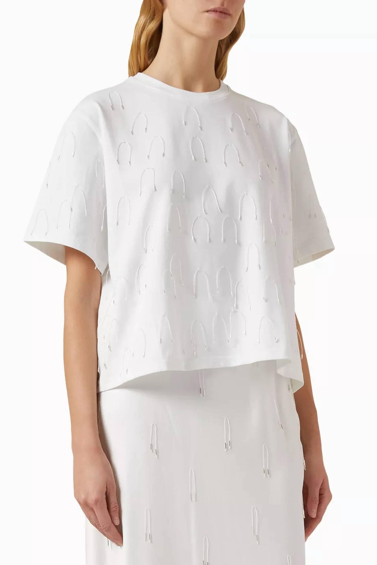 amaru embellished tee in white