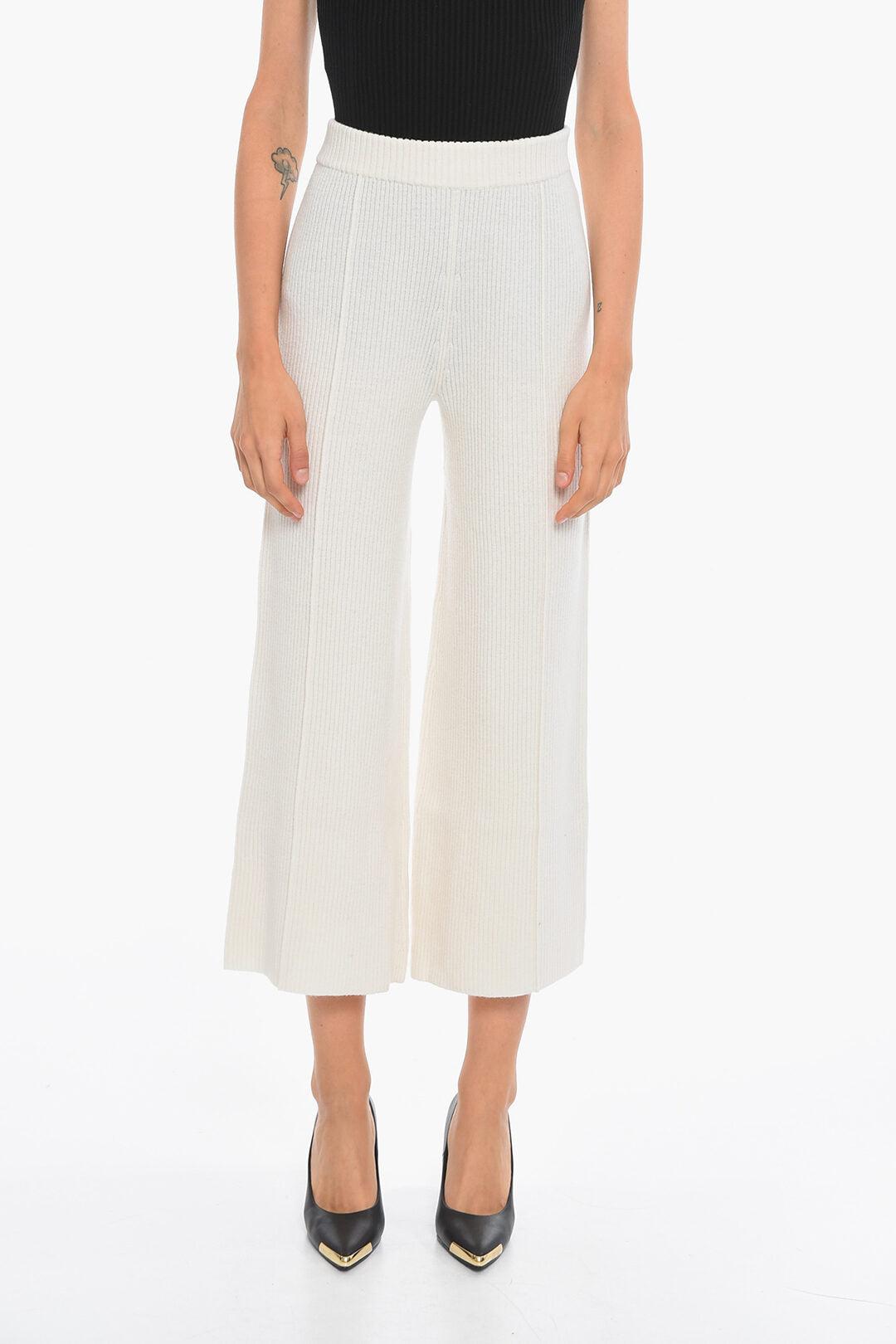 cashmere-blend nancy ribbed culotte pants