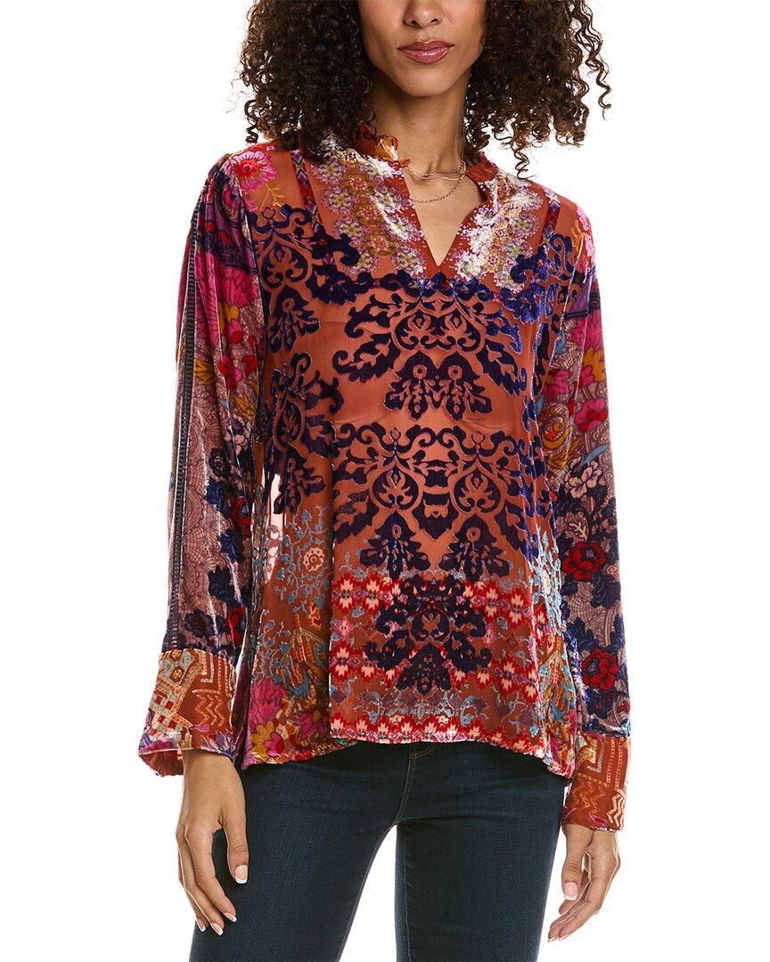 syriah burnout enta silk-blend blouse