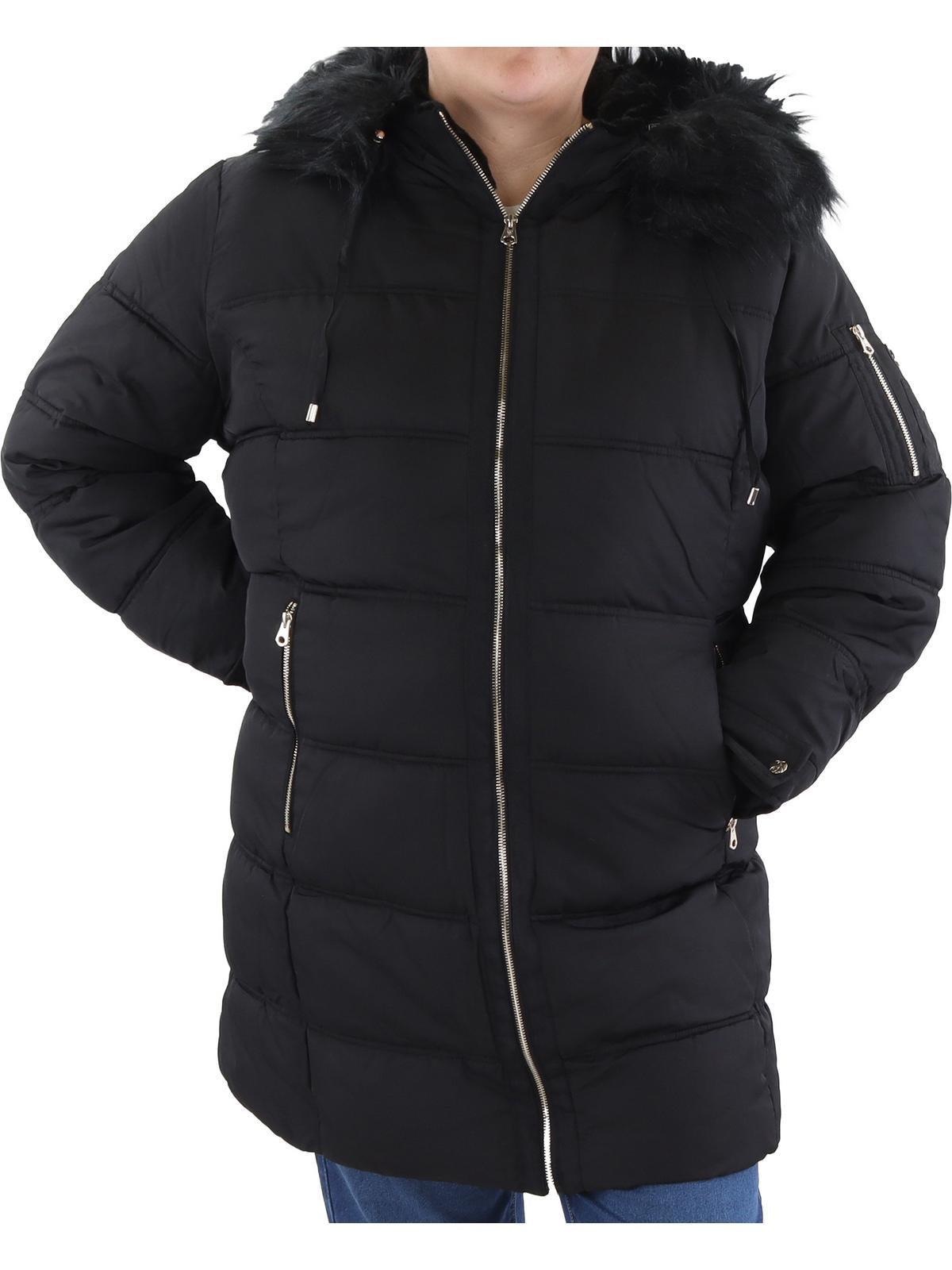 plus womens insulated hooded puffer jacket