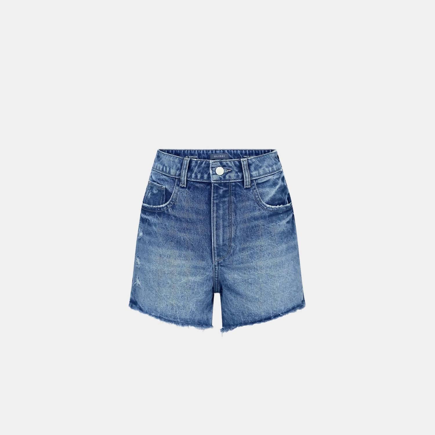 denim emilie high rise cut off short in rigid light