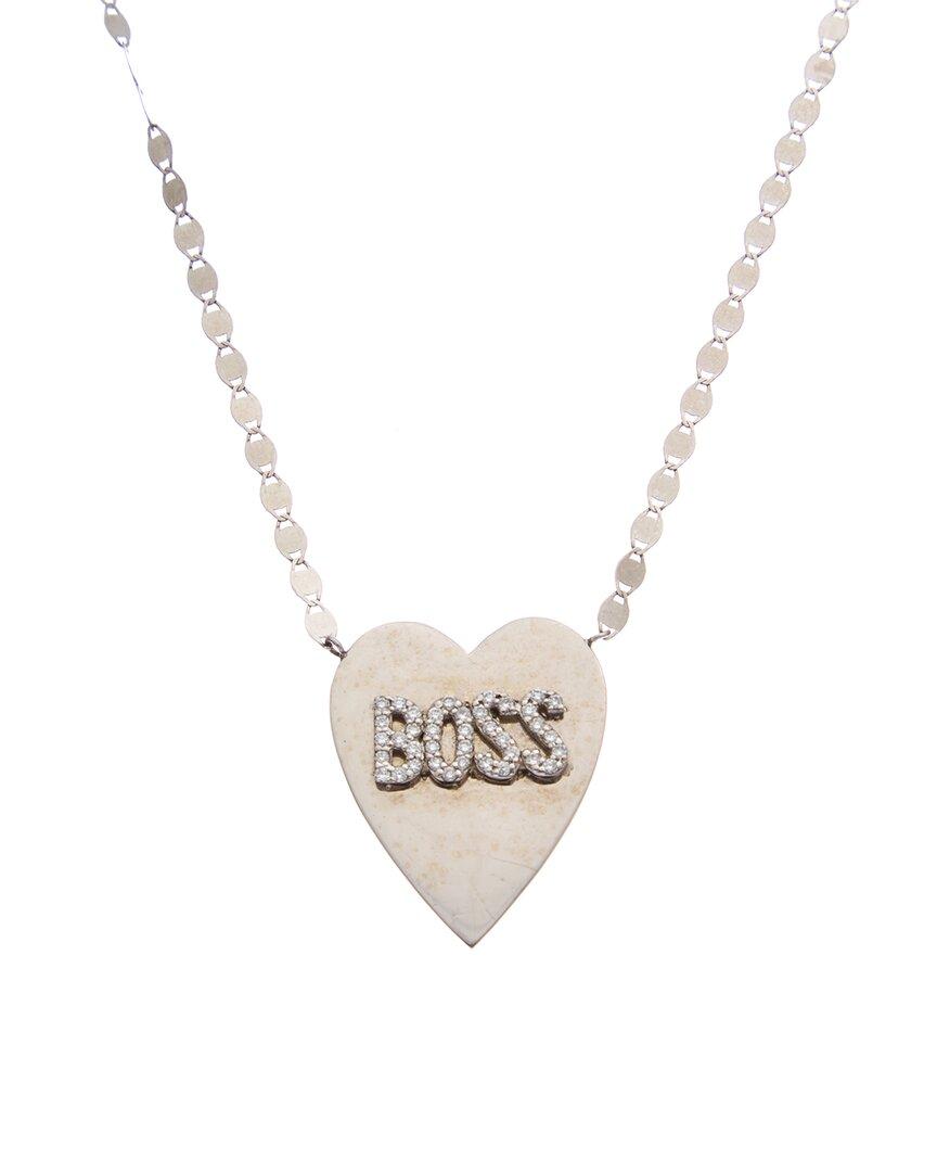 14k diamond boss heart necklace