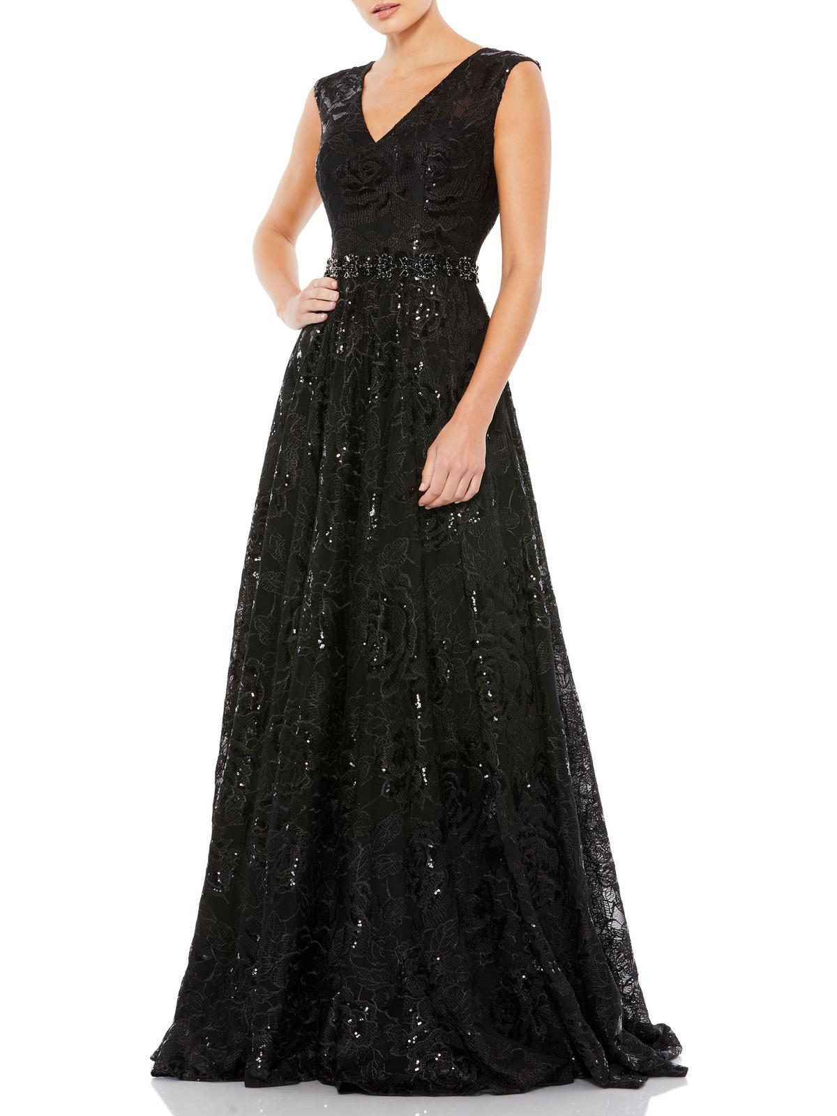 womens embroidered sequin evening dress