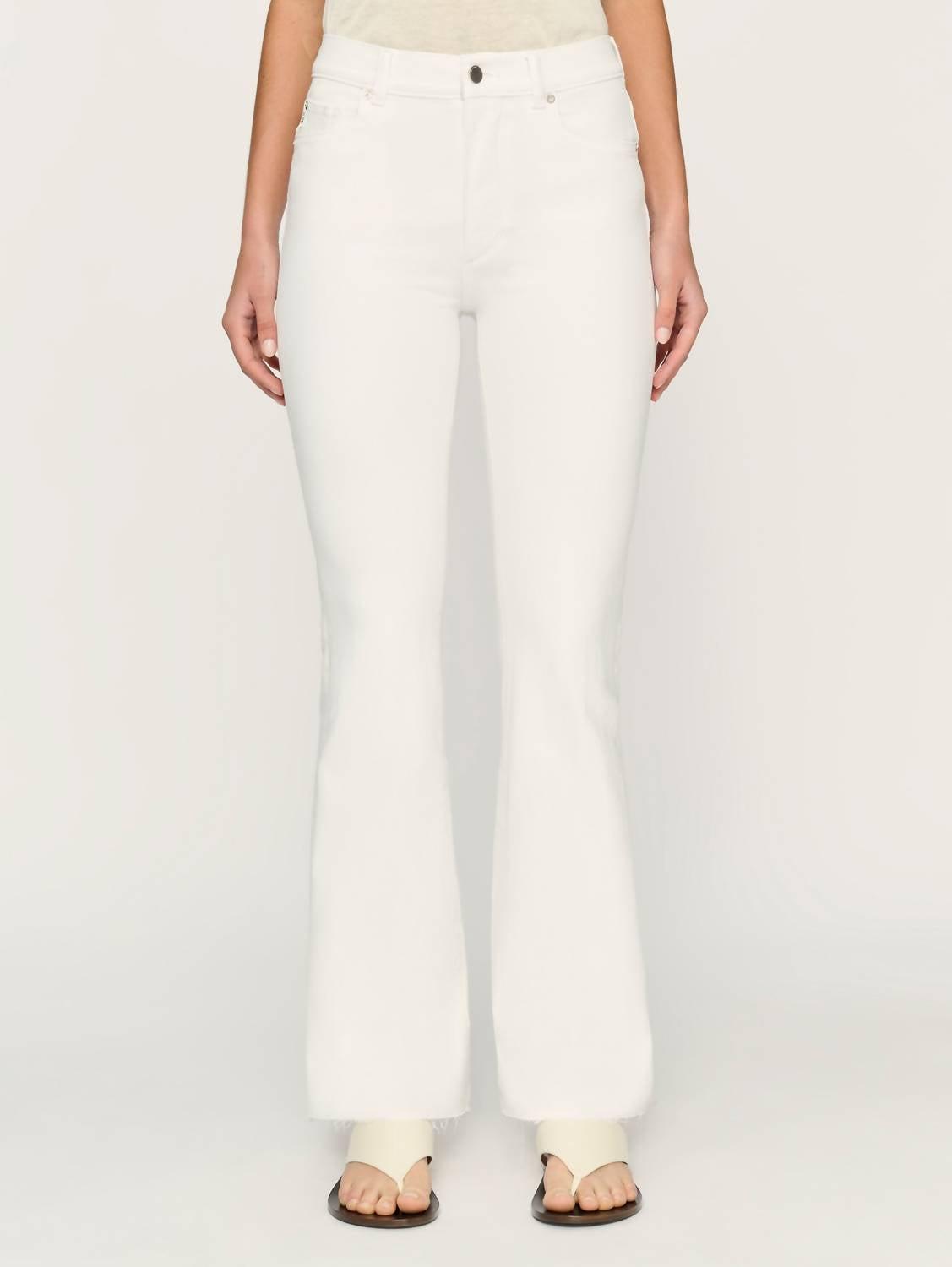 bridget high rise boot cut jeans in white