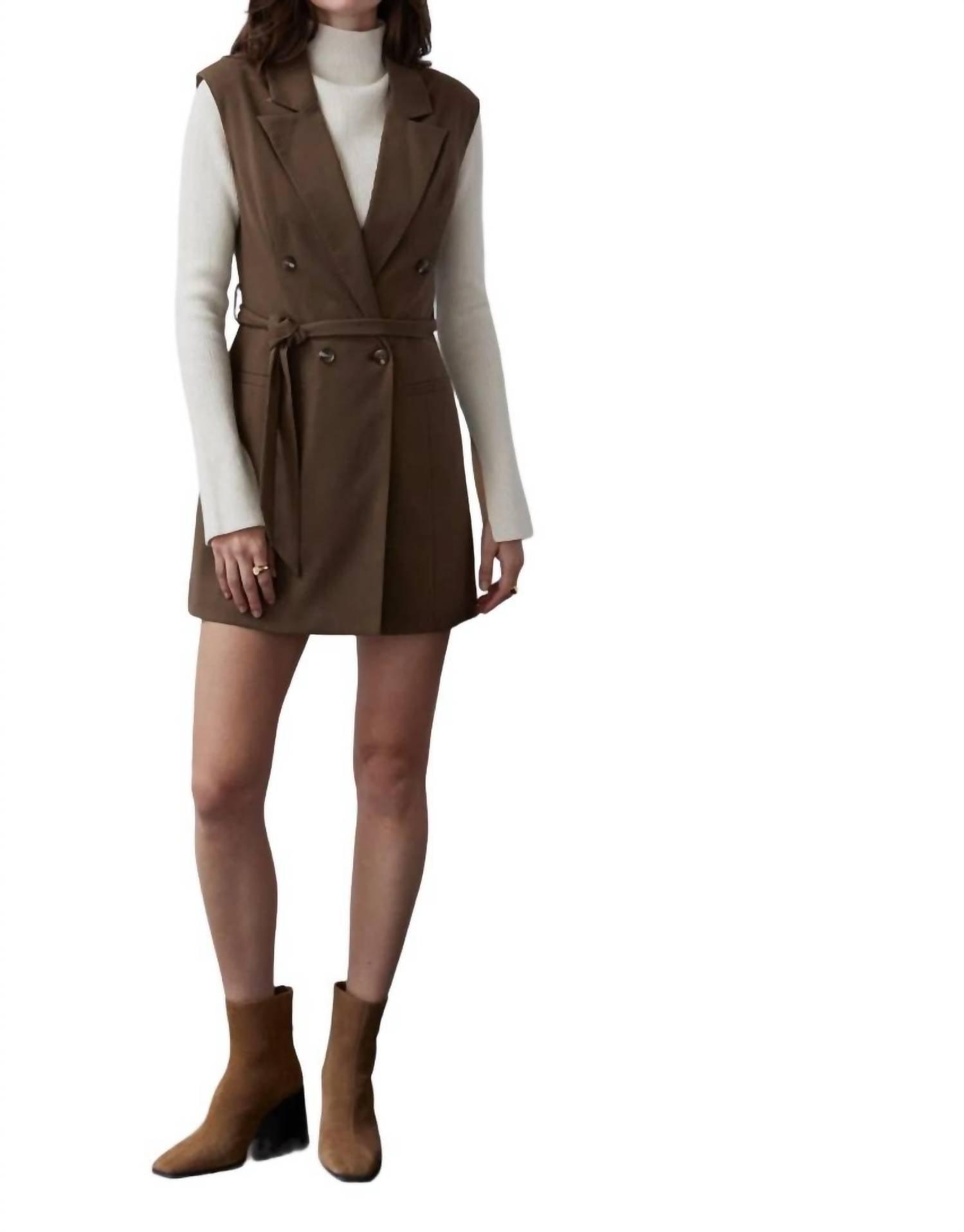 brooke blazer dress in brown