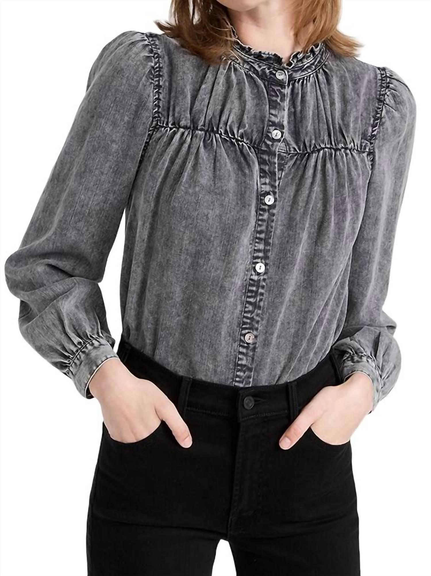 alanna top in black acid wash