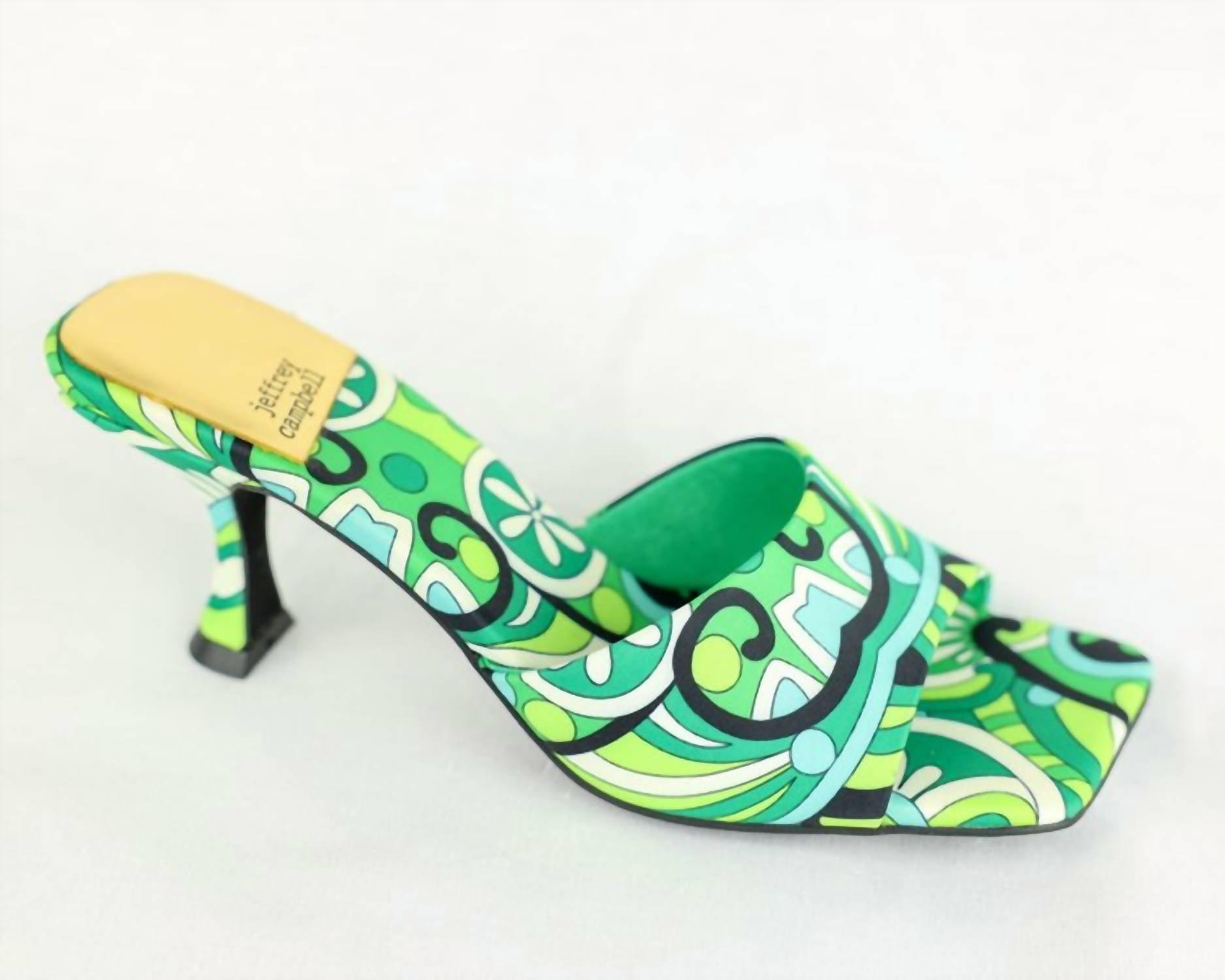 women's mr big sandals in green combo