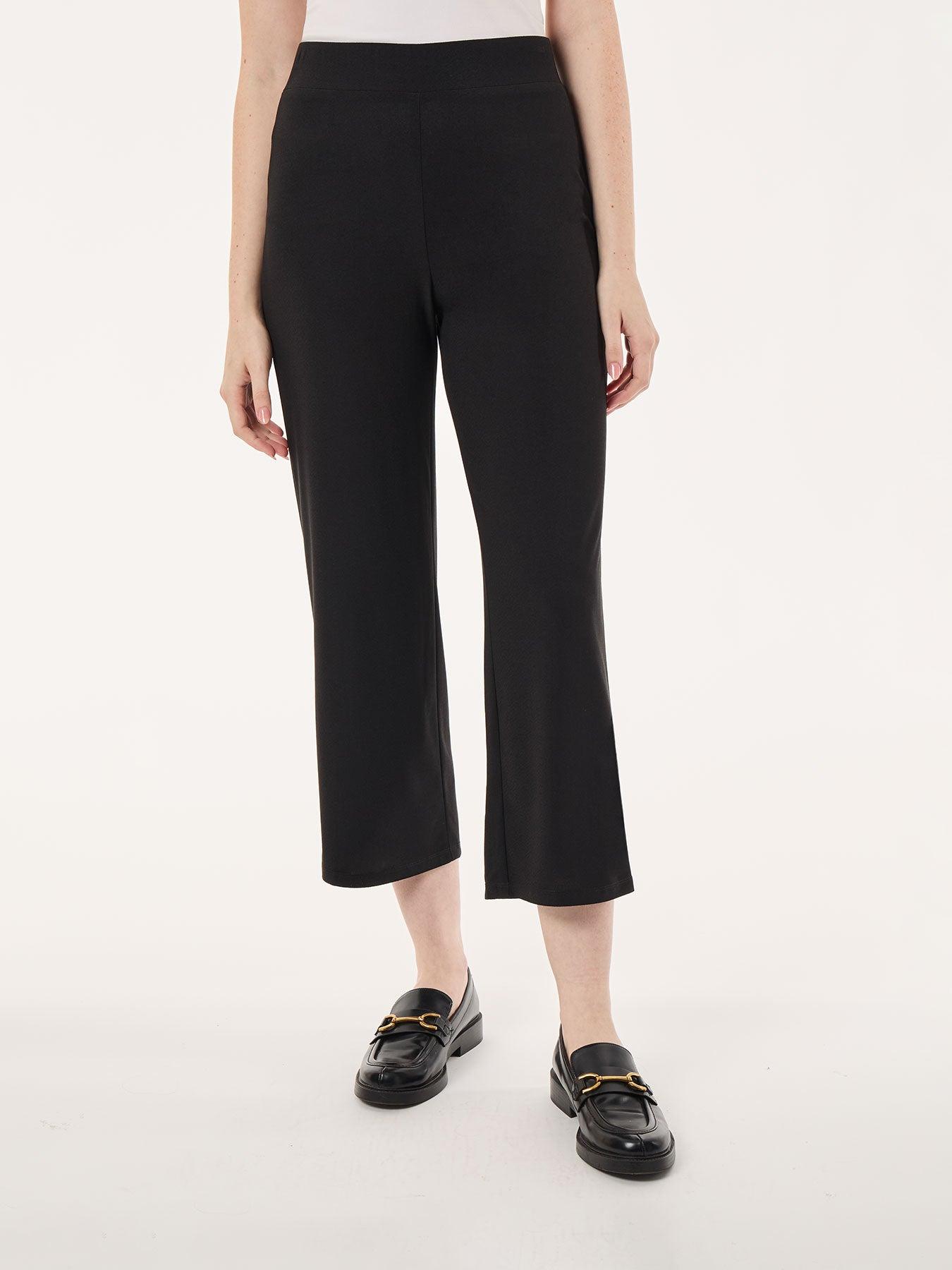 pull-on cropped wide leg pant, moss crepe