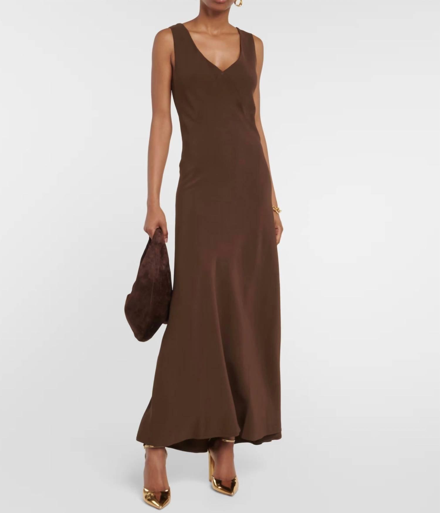 bordeaux long dress in coffee