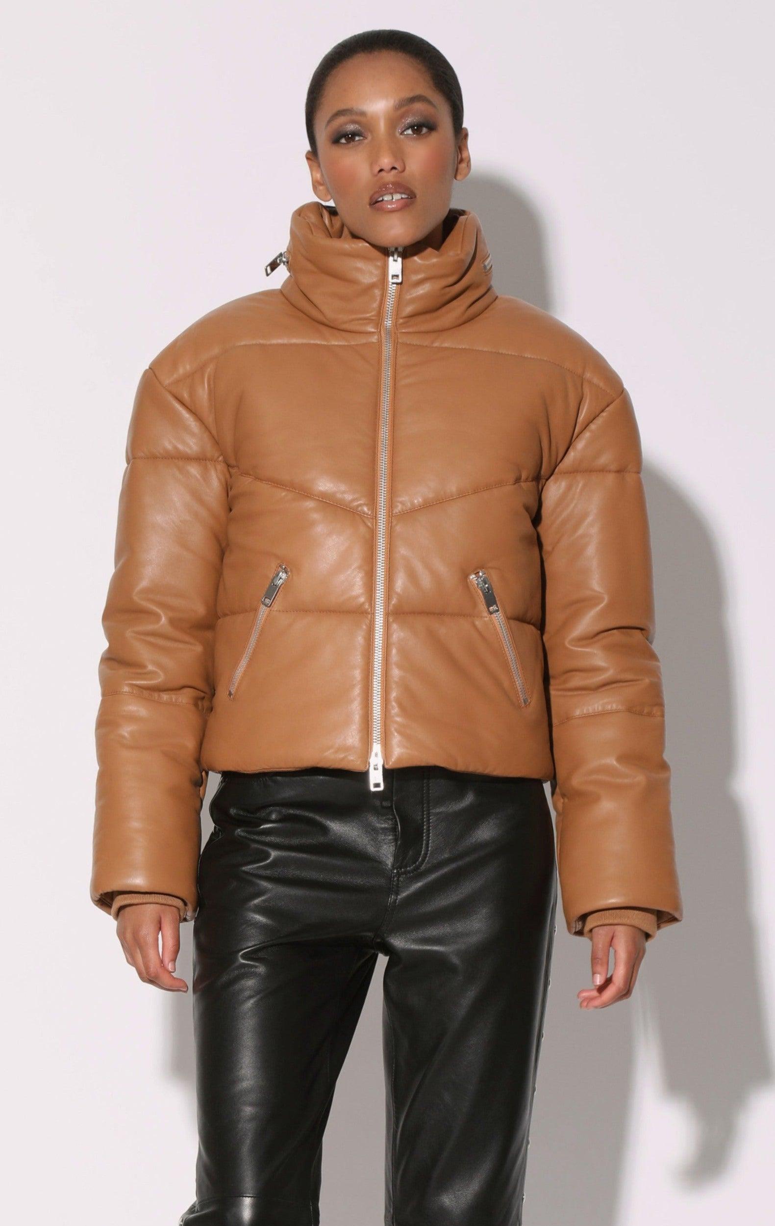 edwina jacket, camel - leather