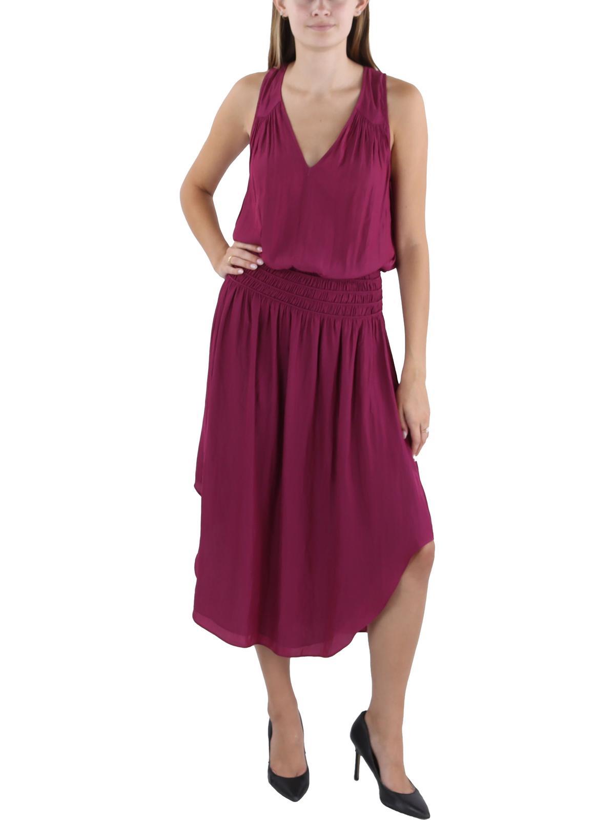 womens tea length sleeveless midi dress