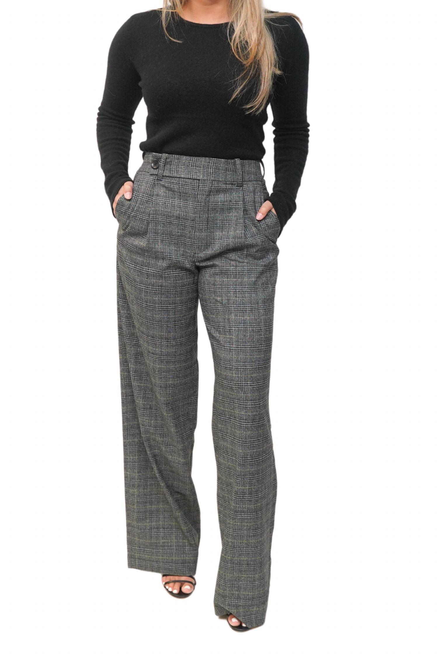 plaid suiting pants in gre