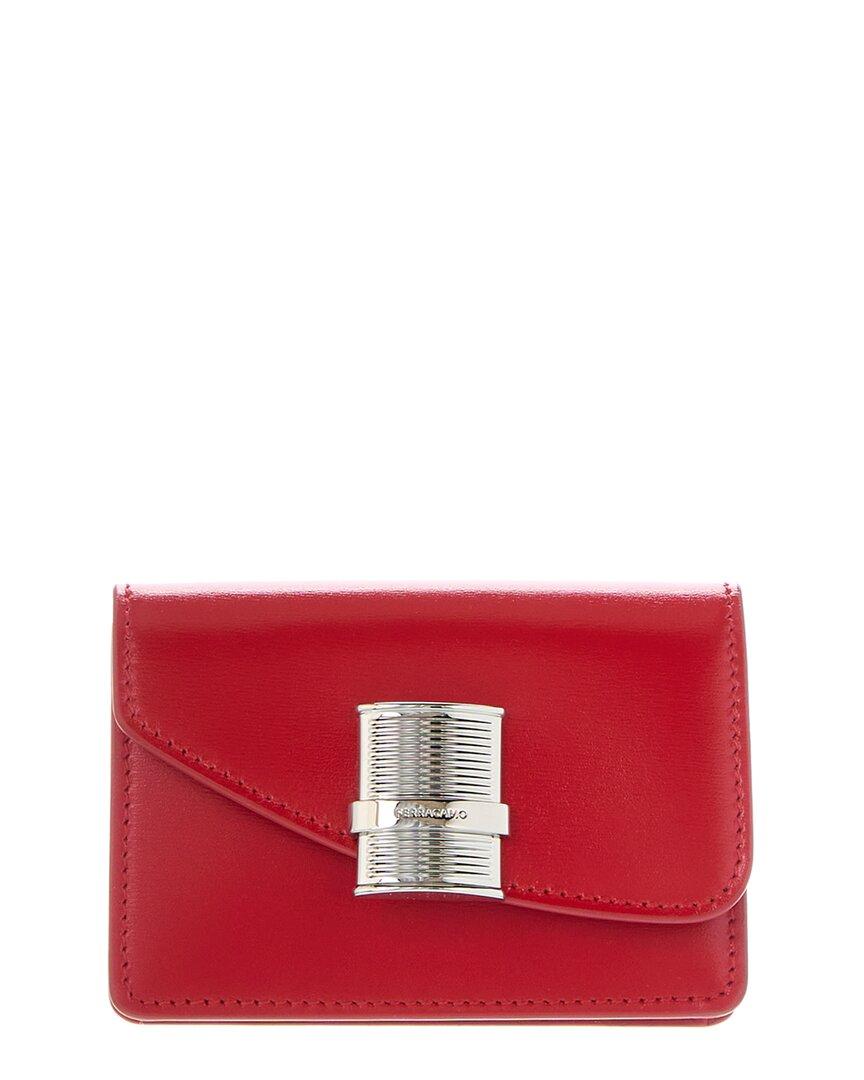 Ferragamo Fiamma Leather Card Holder