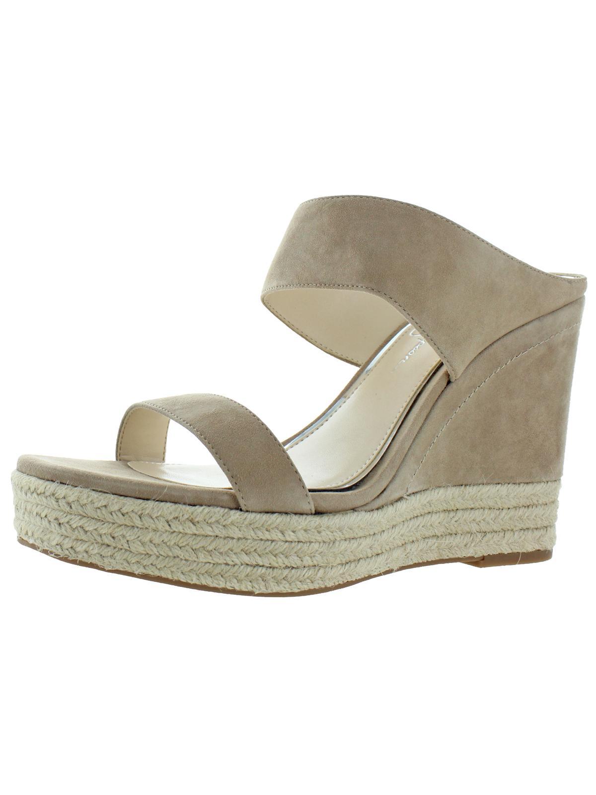 siera womens mixed media open toe wedge sandals