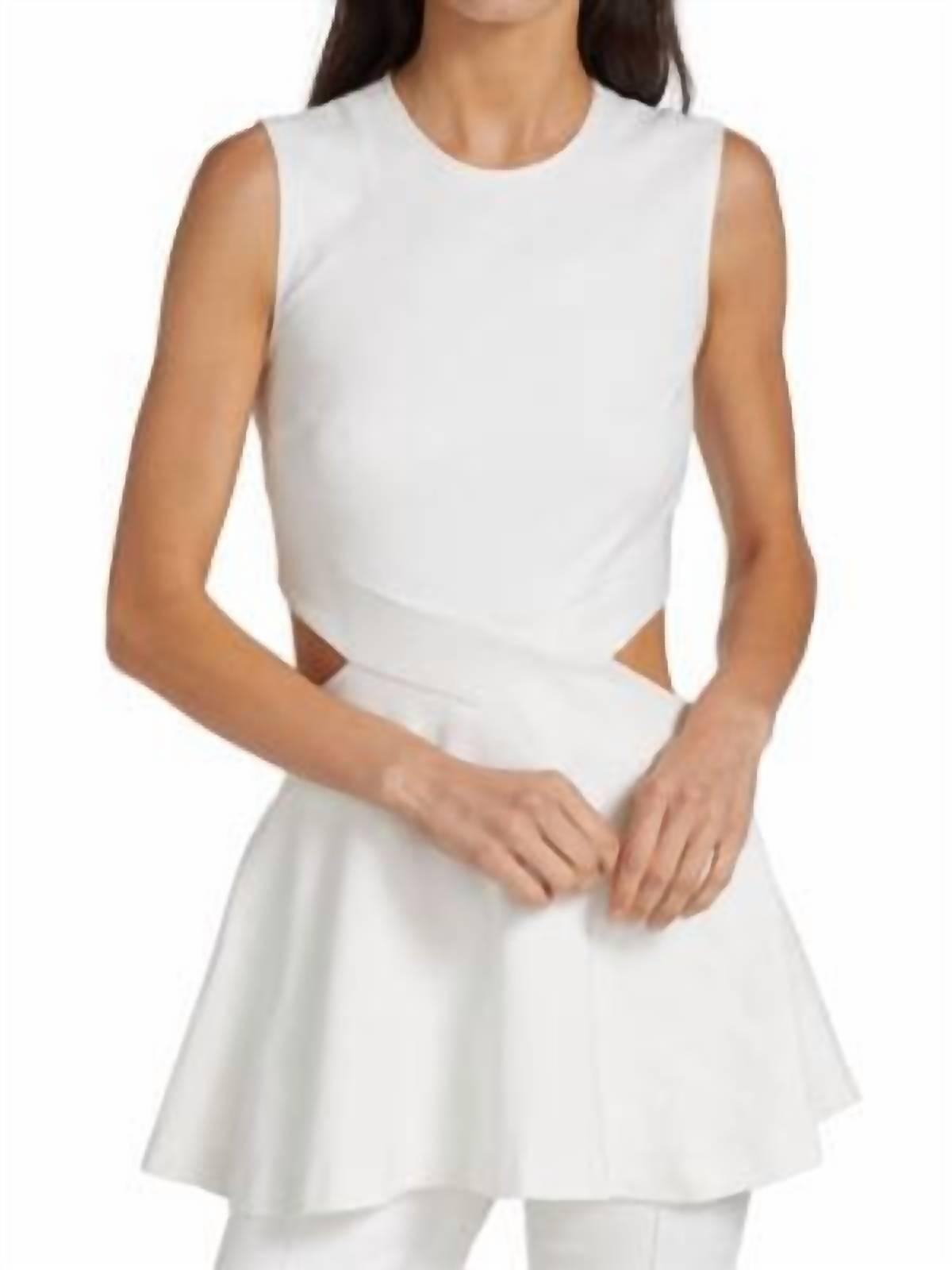 sleeveless cutout top in white