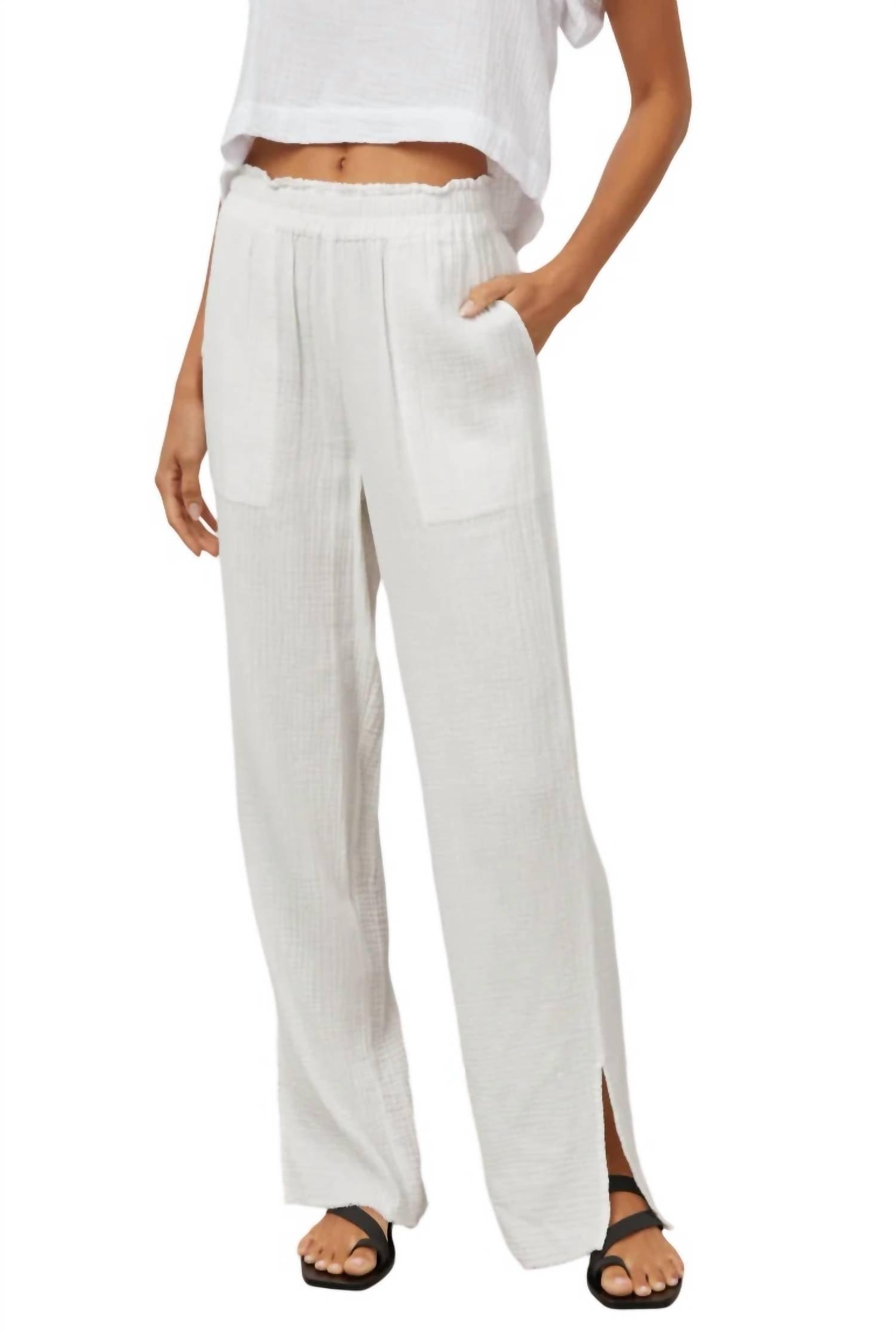 leon pant in white