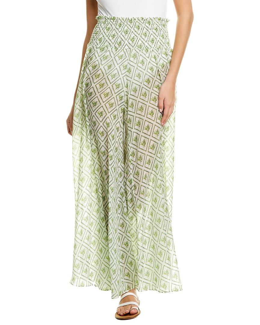 smocked wide leg pant