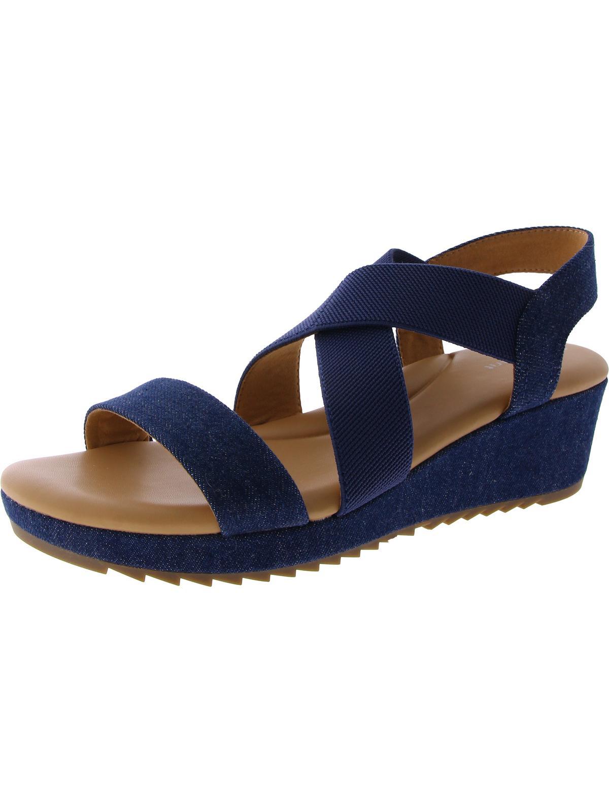 lucille 7 womens denim stretch wedge sandals