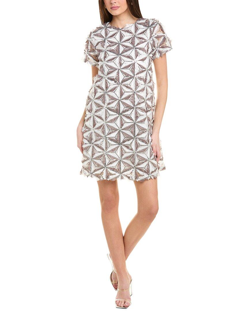 glitter geometry pattern shift dress