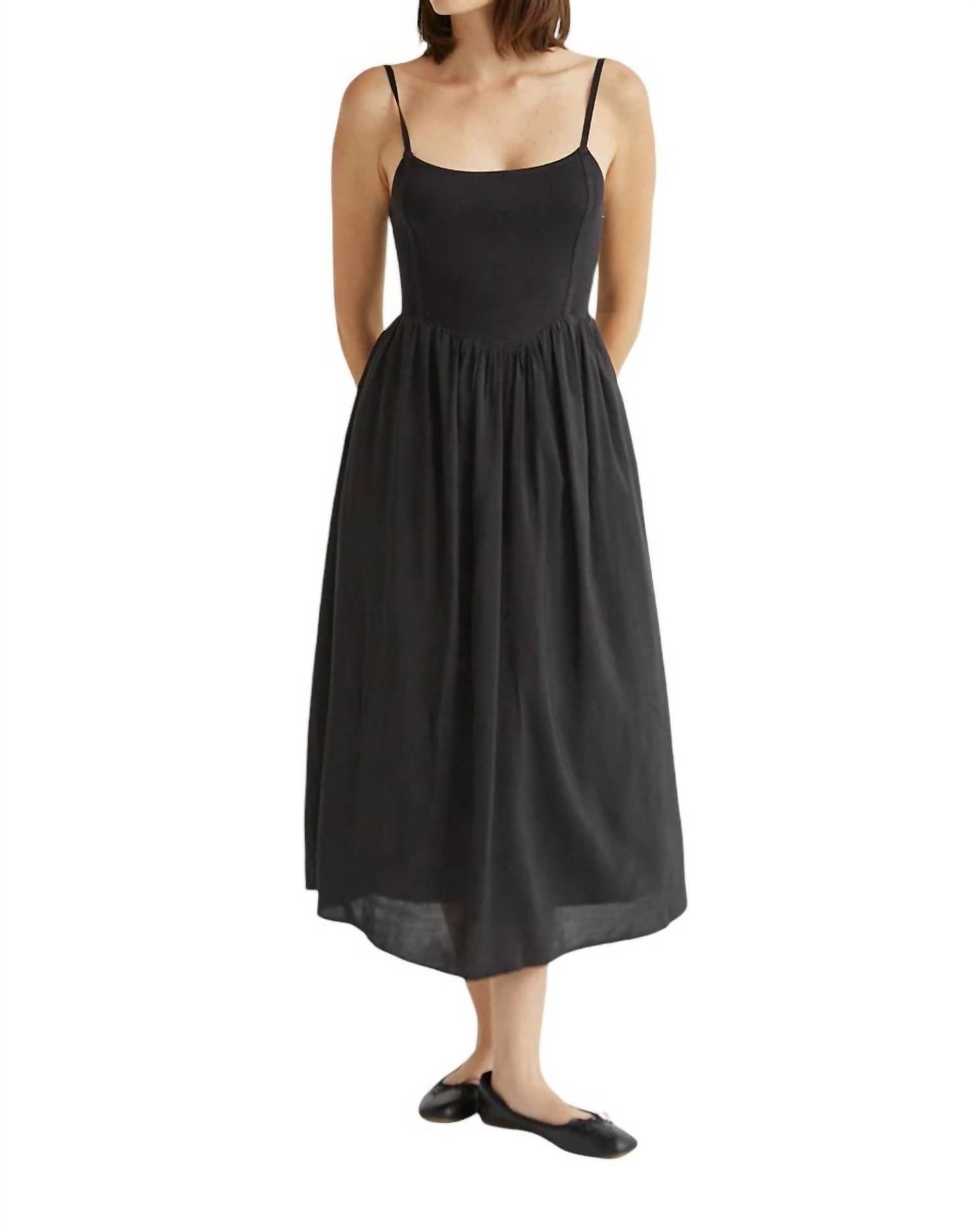 elena midi dress in black