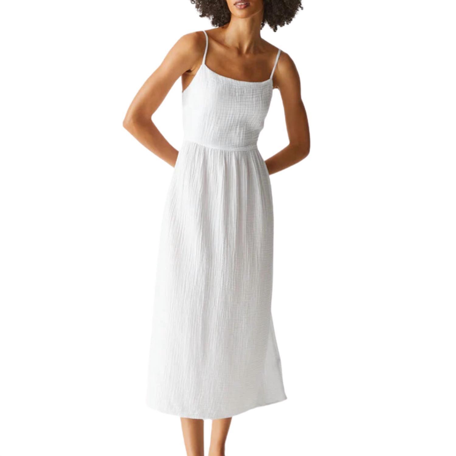 allora gauze dress in white