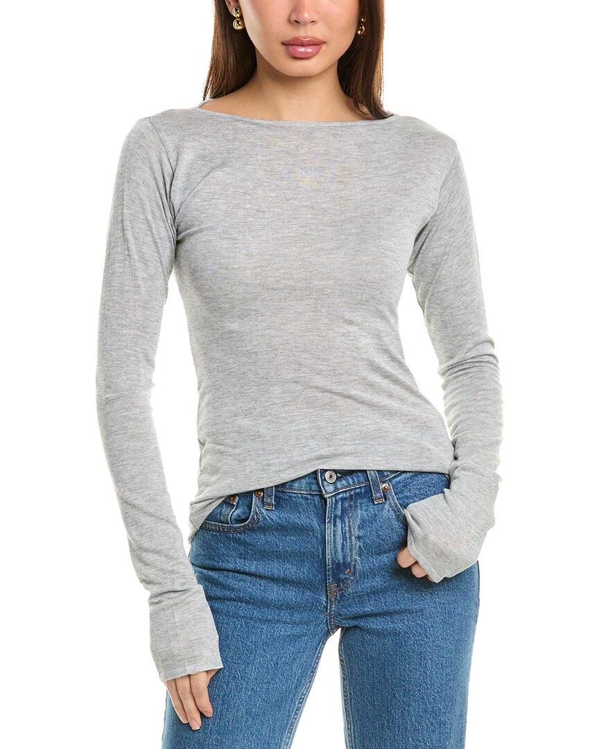 boatneck wool-blend top