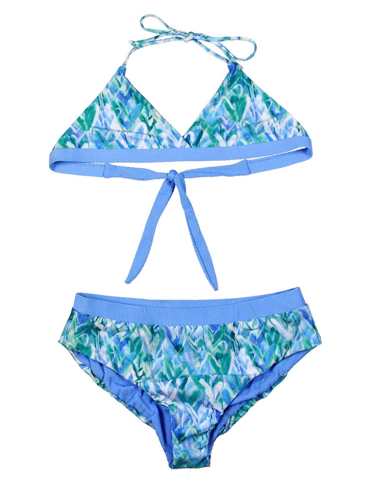 graffiti heart girls reversible bikini swimsuit