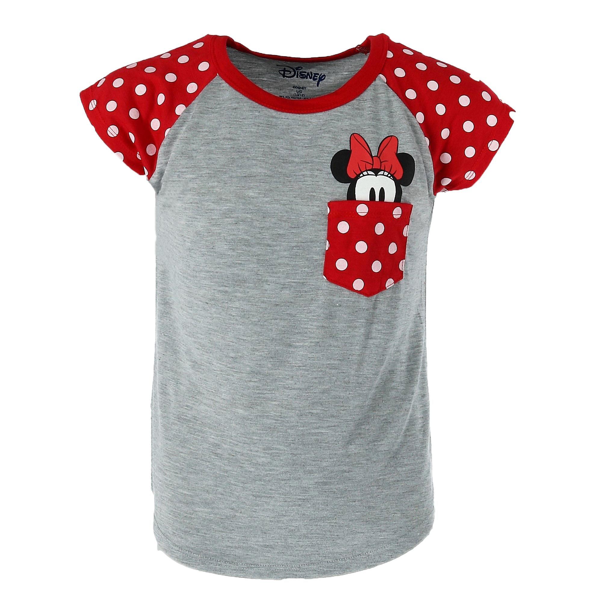 youth minnie mouse peeking pocket tee shirt