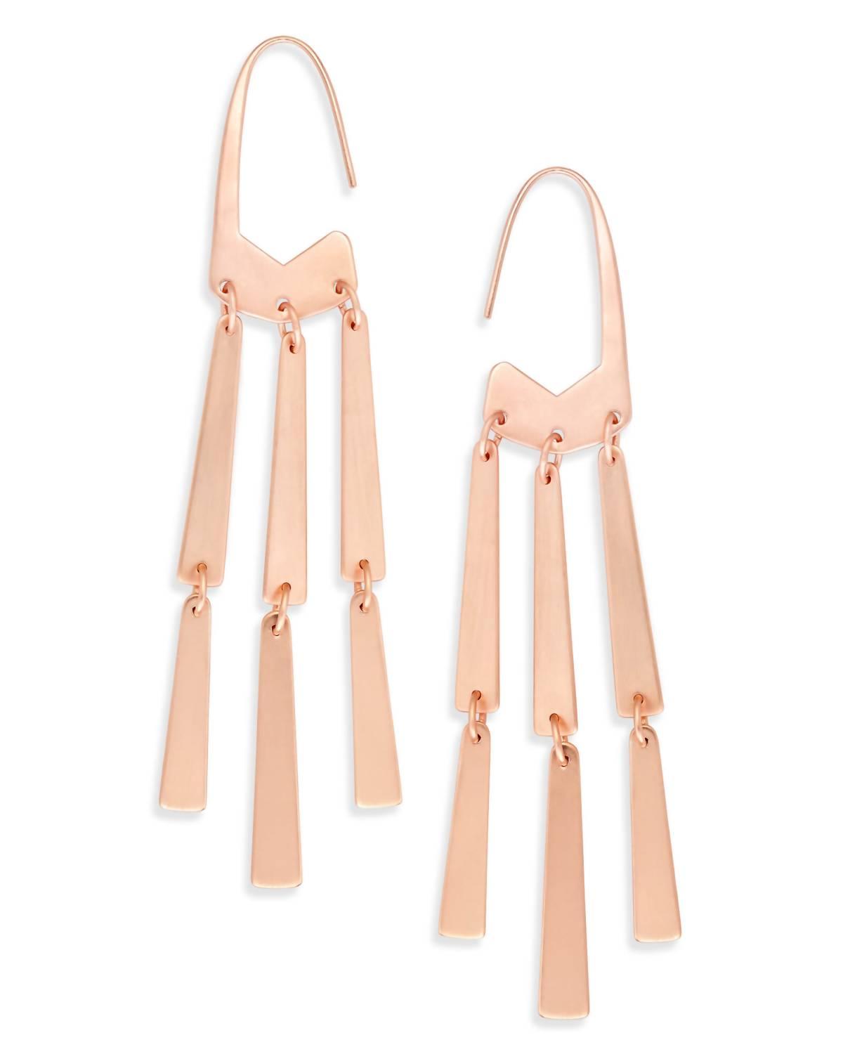 mallie earrings in rose gold plate