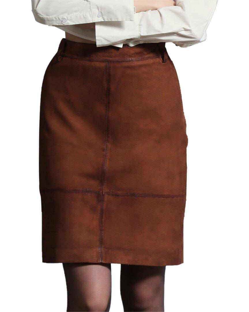 piper straight fit suede skirt