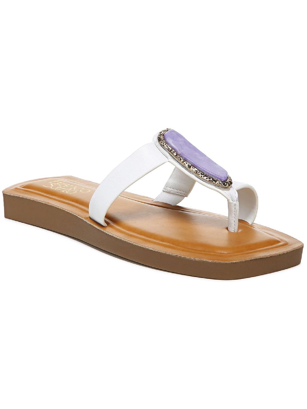 capri womens leather embellished thong sandals