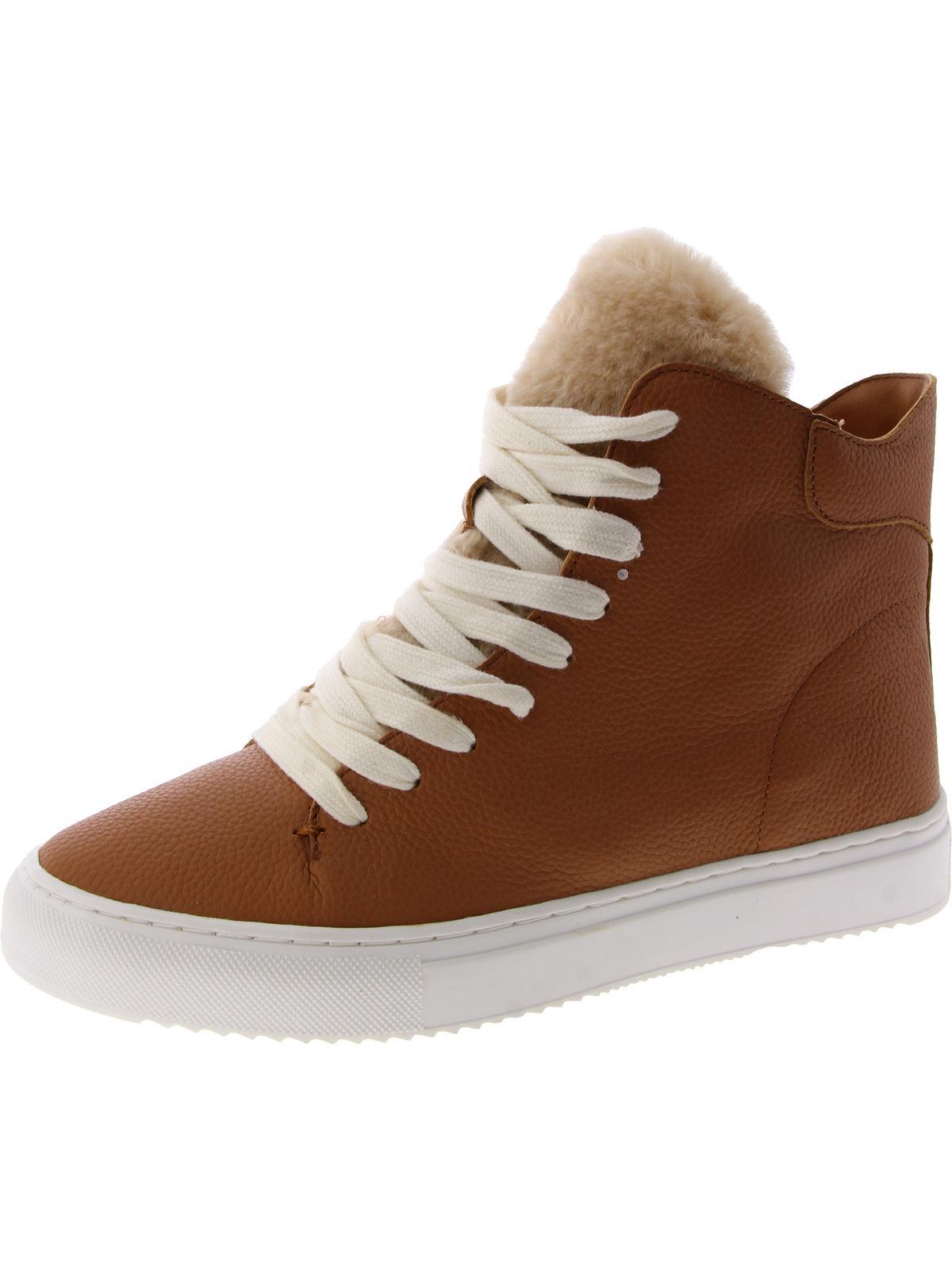 pence womens leather lifestyle high-top sneakers