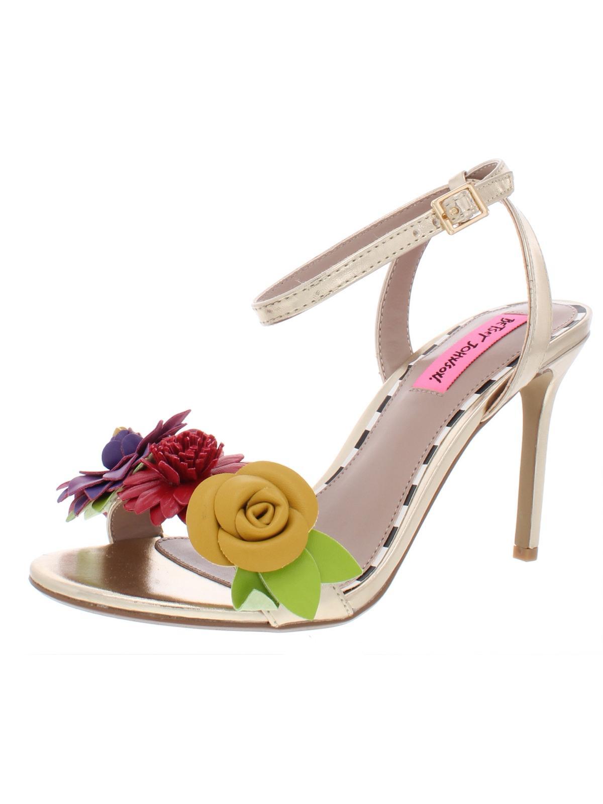 fluer womens embellished flowers heel sandals