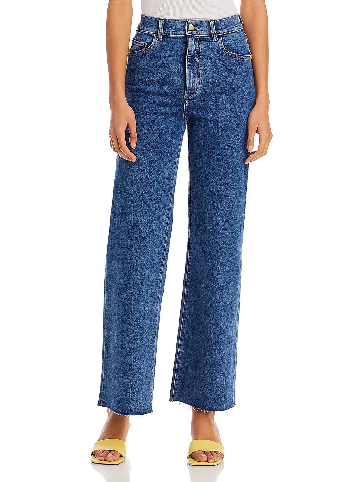 keys hepburn womens high rise medium wash wide leg jeans