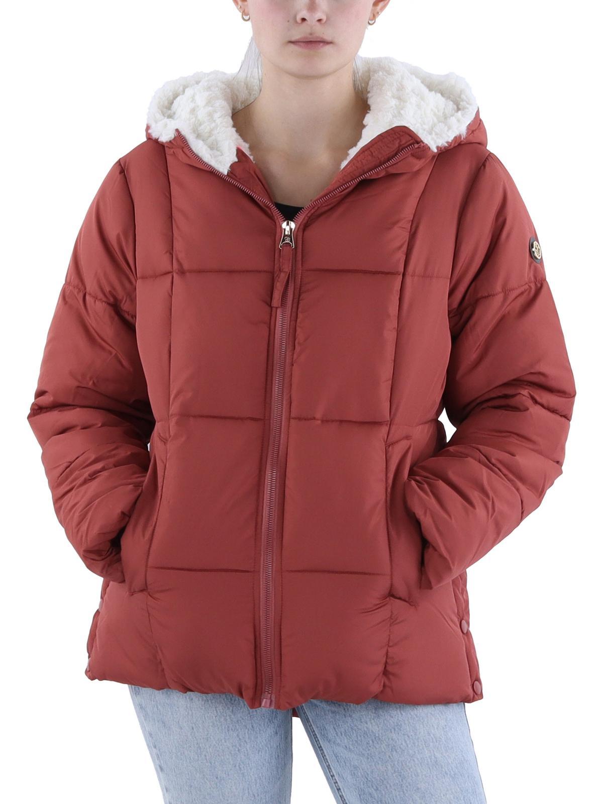 womens insulated faux fur liined puffer jacket