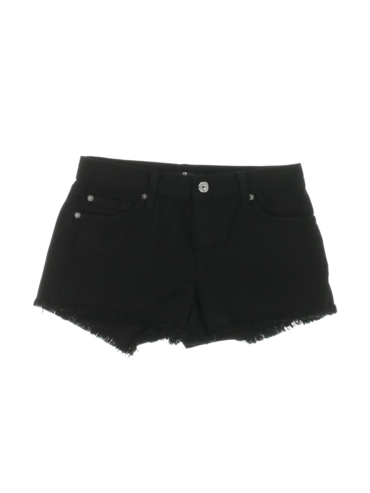 womens denim high-waisted denim shorts