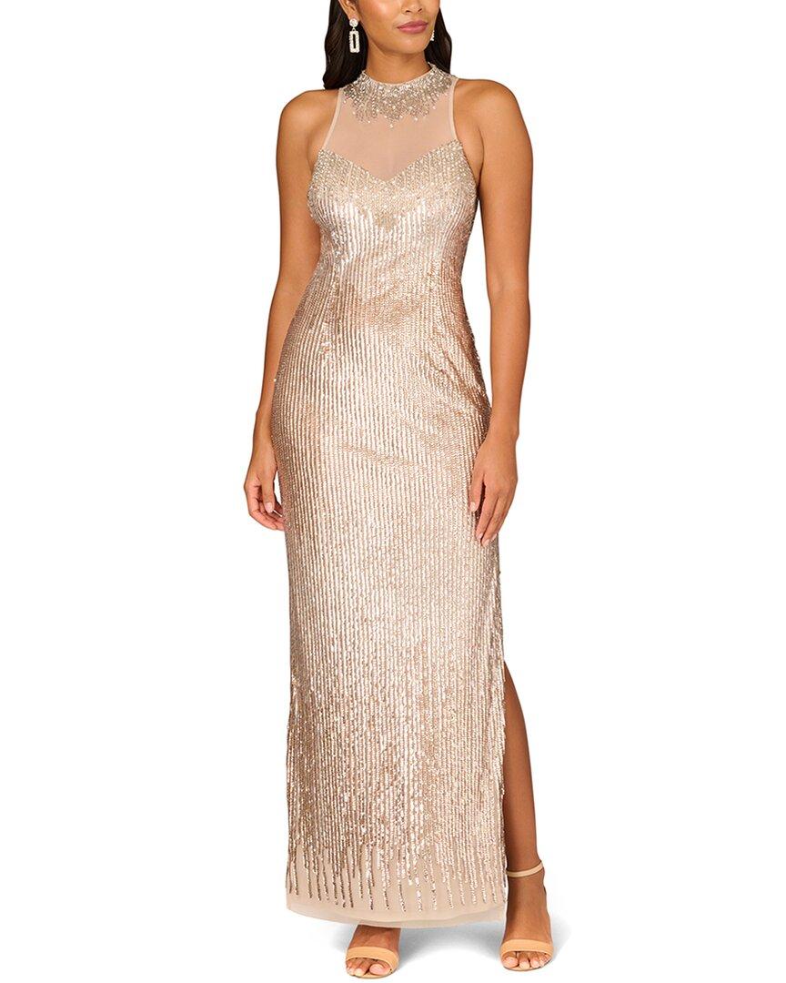 fully beaded column gown